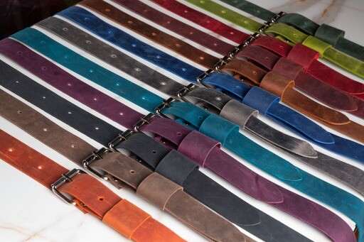 Genuine Leather Luggage Rack Straps Trunk rack straps for Vintage Cars Red