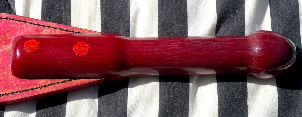 Custom-made Warder’s Prison Strap, Hardwood Handle, Sole Leather