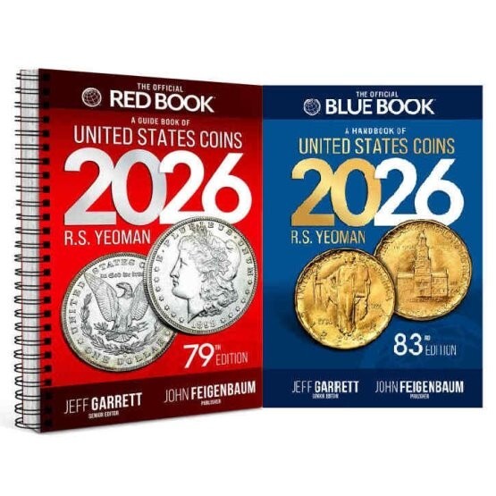 2026 Red Book Price Guide, Spiral and 2026 Blue Book, Handbook of U.S. Coins