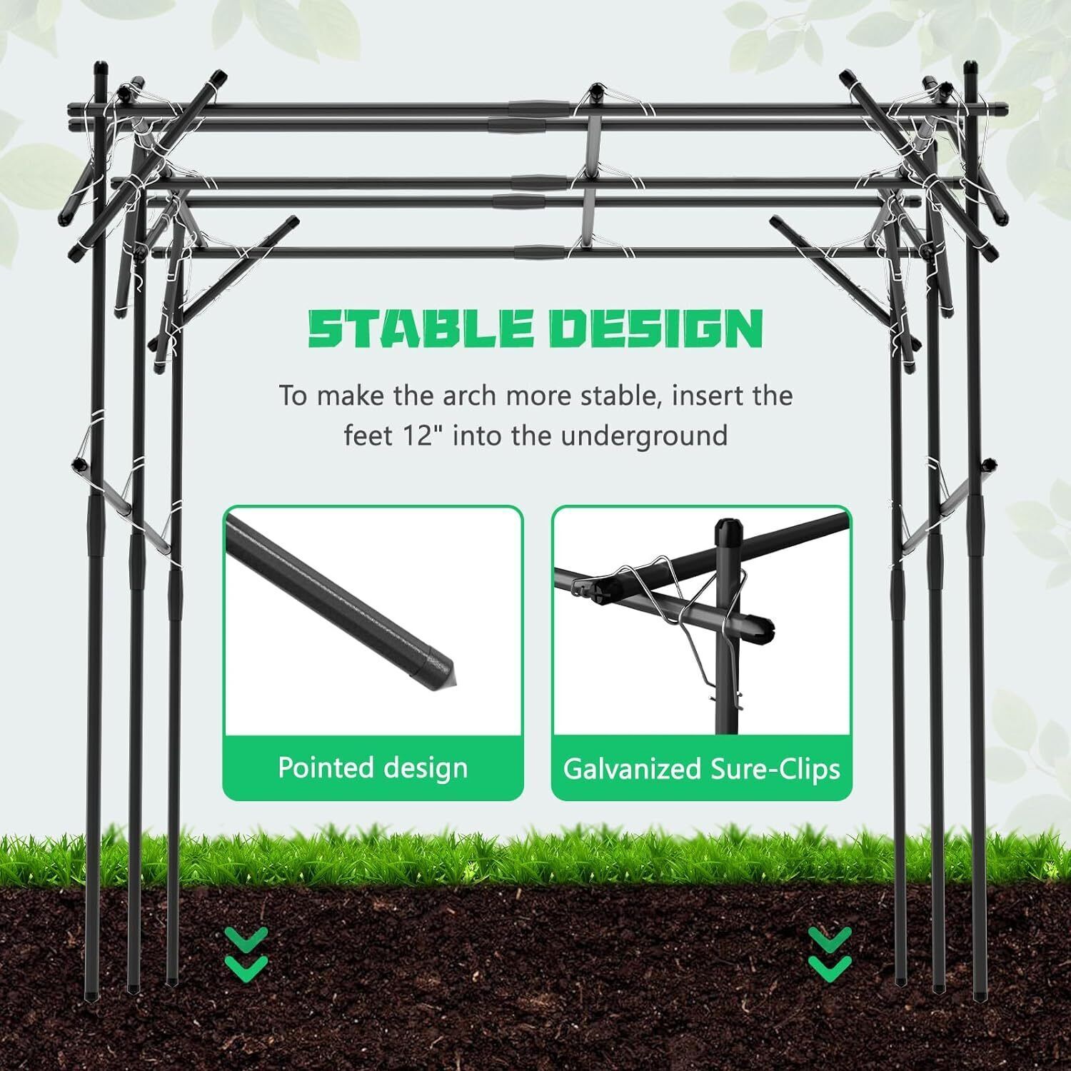 Garden Arch Trellis for Climbing Plants, 79'' Lx79''Wx79'' H Arch Arbor Trellis