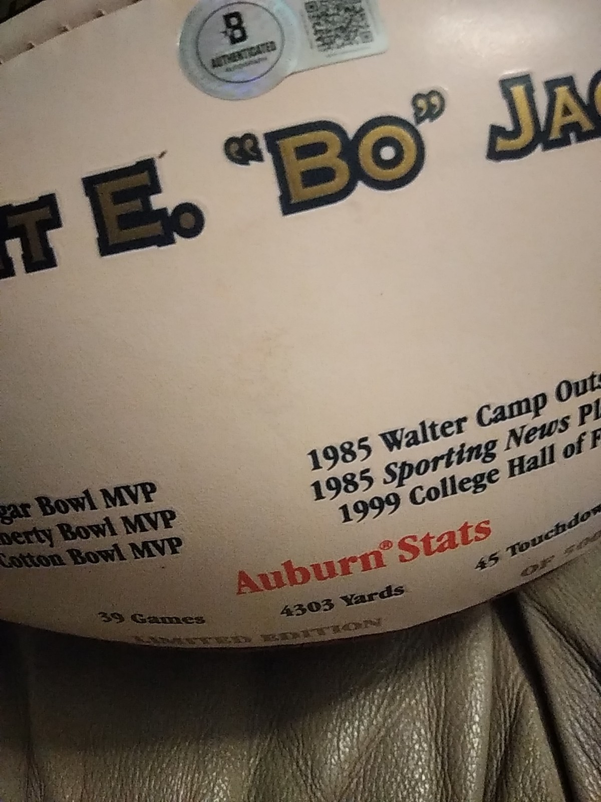 Bo Jackson Auburn Tigers Auto Limited Edition Heisman Trophy Stat Football BAS