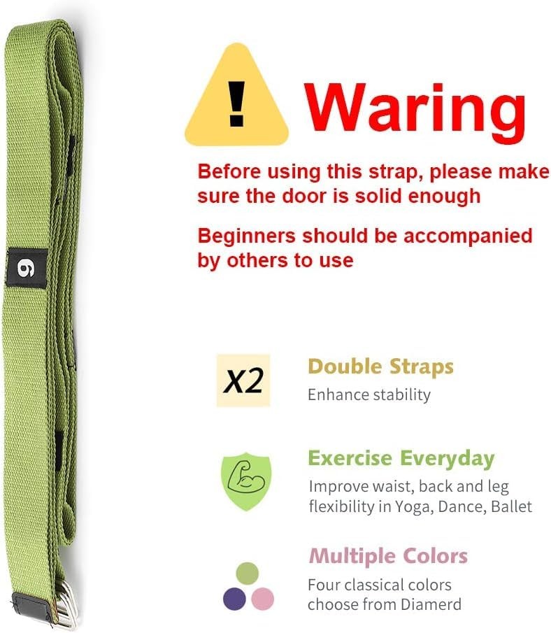 Leg Stretcher Strap w/ Door Anchor - Flexibility & Yoga Trainer Band