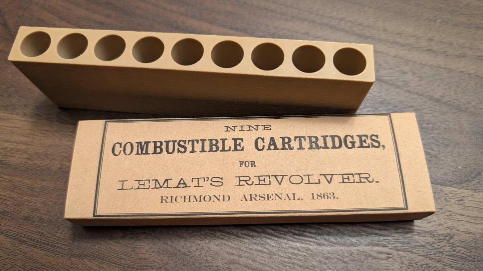 Paper Cartridge Box: .44 Caliber, LeMat 9-Shot Richmond Arsenal