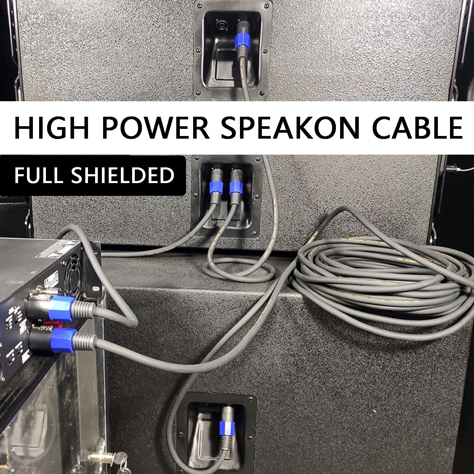 10 20 50FT Feet Speakon to Speakon Cable Compatible Amp PA DJ Speaker Male Wire