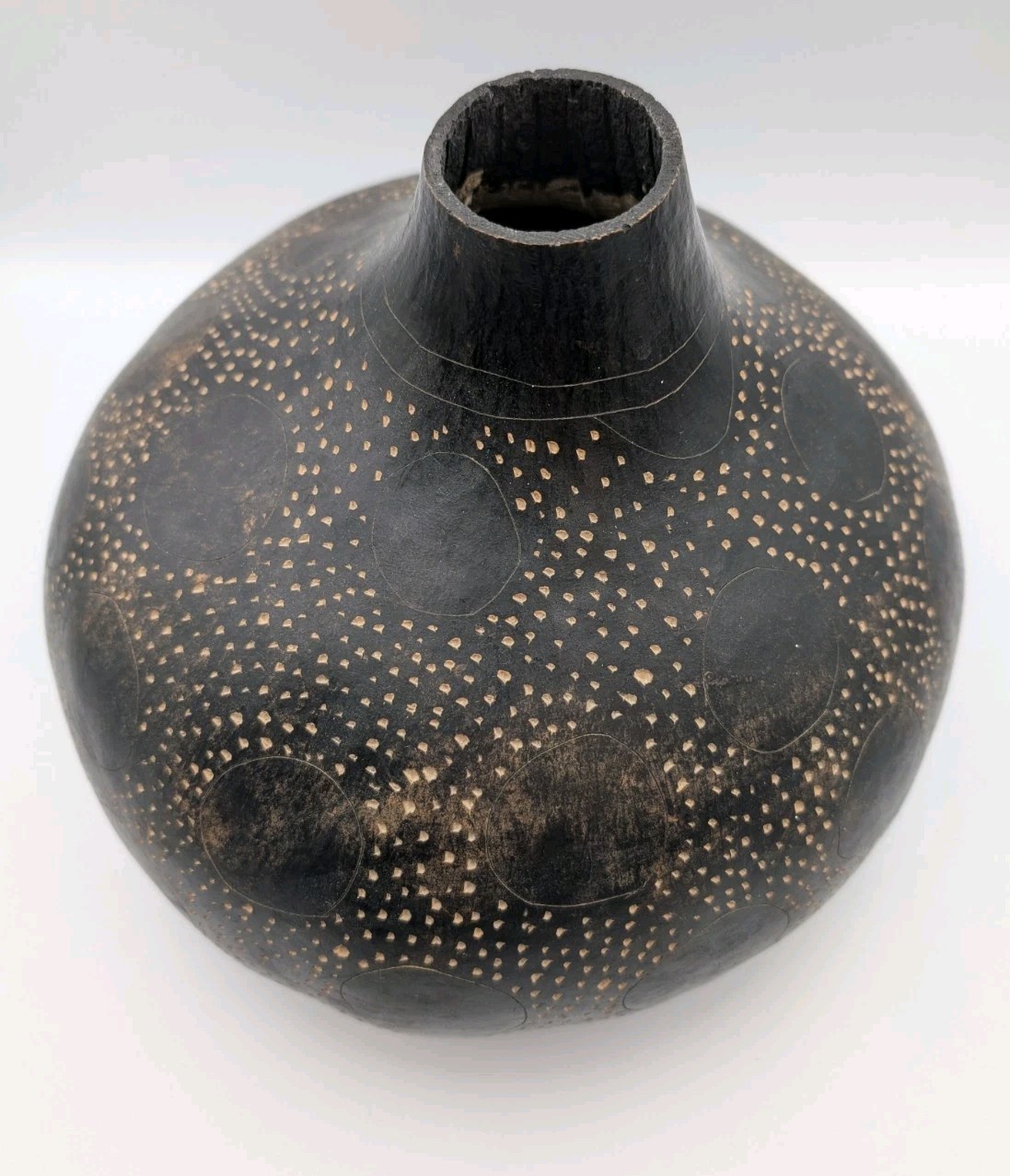 Hand Carved Decorative Painted Gourd African Tribal Folk Art Made In Kenya