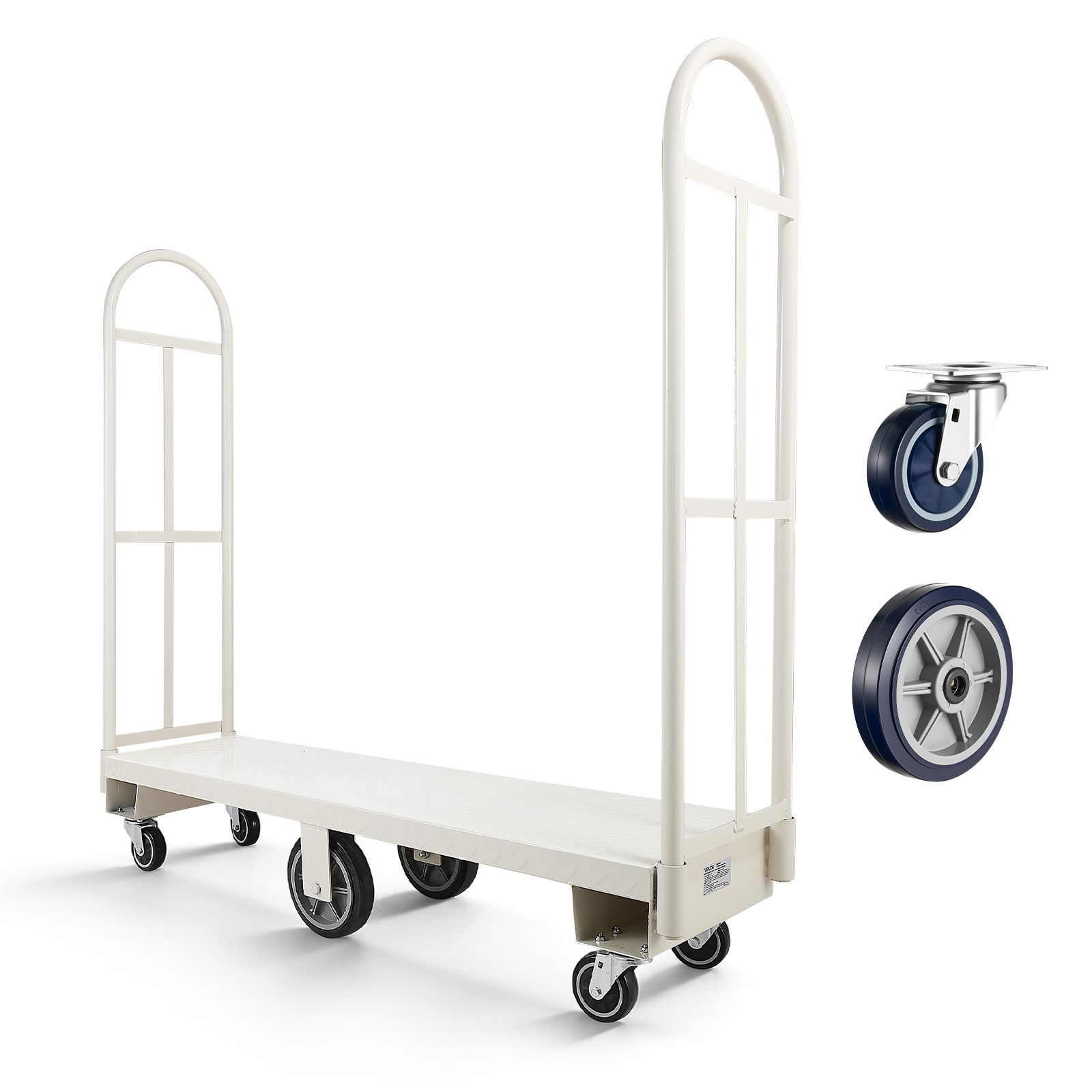VEVOR U-Boat Platform Truck Dolly 2000 lbs Heavy Duty Hand Truck with Six Wheels
