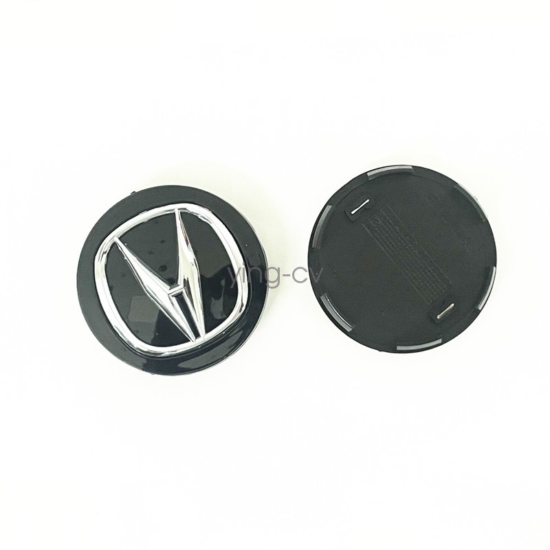 4x Black with Chrome Logo Wheel Center Hub Caps For ACURA Size 69mm/2.71"