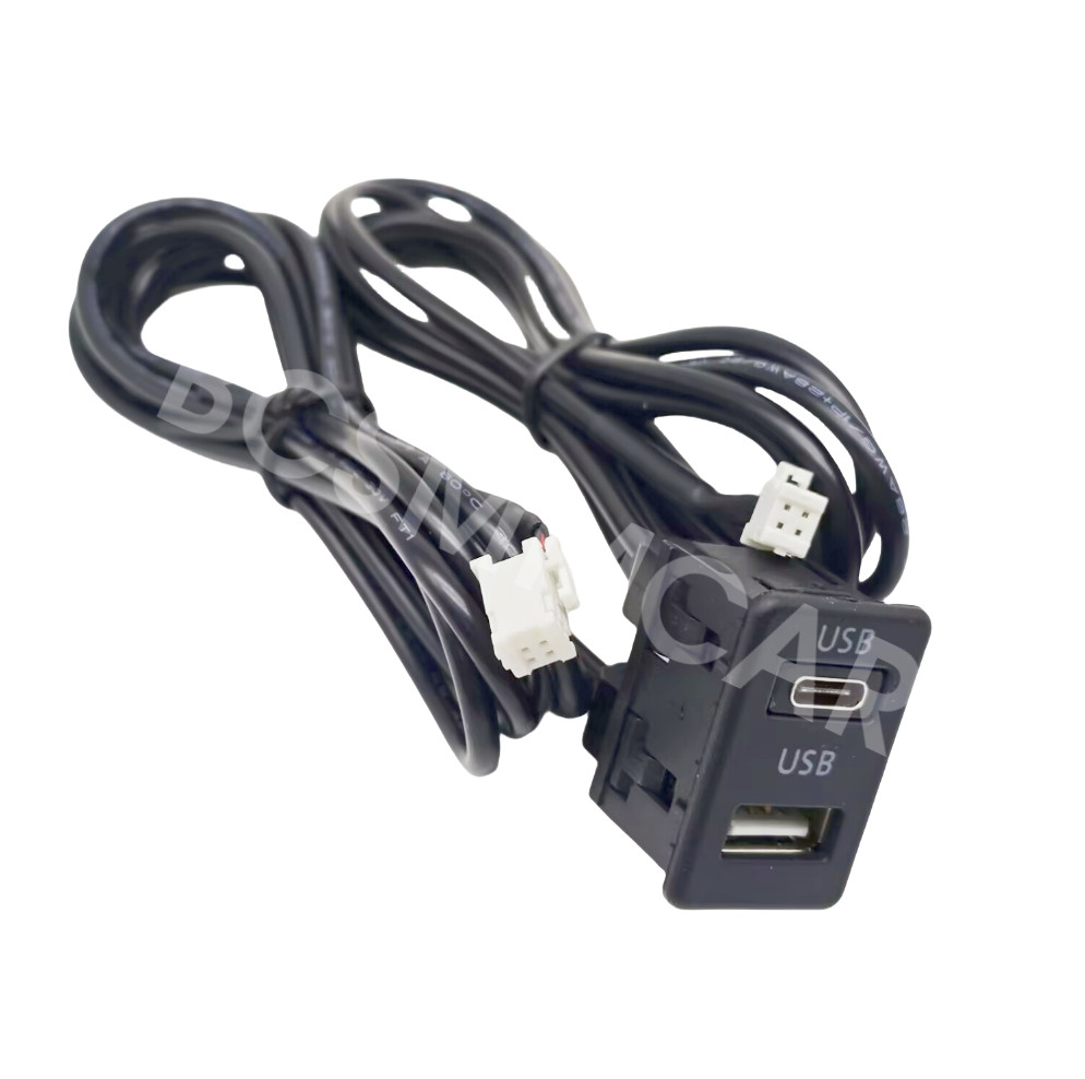 Car Multimedia Head Unit 4 Pin 6 Pin USB+Type-c Dual Port Socket Outlet Panel