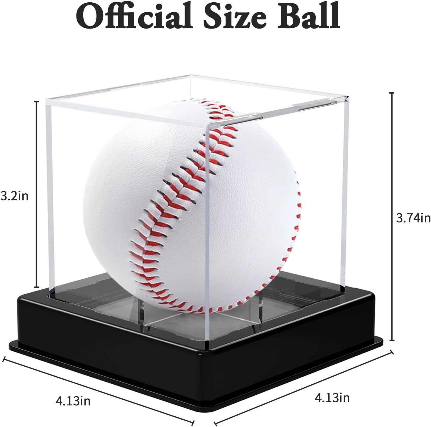 1 Baseball/Billiard Ball Holder Display Case Stand, Acrylic Cover, UV Protection