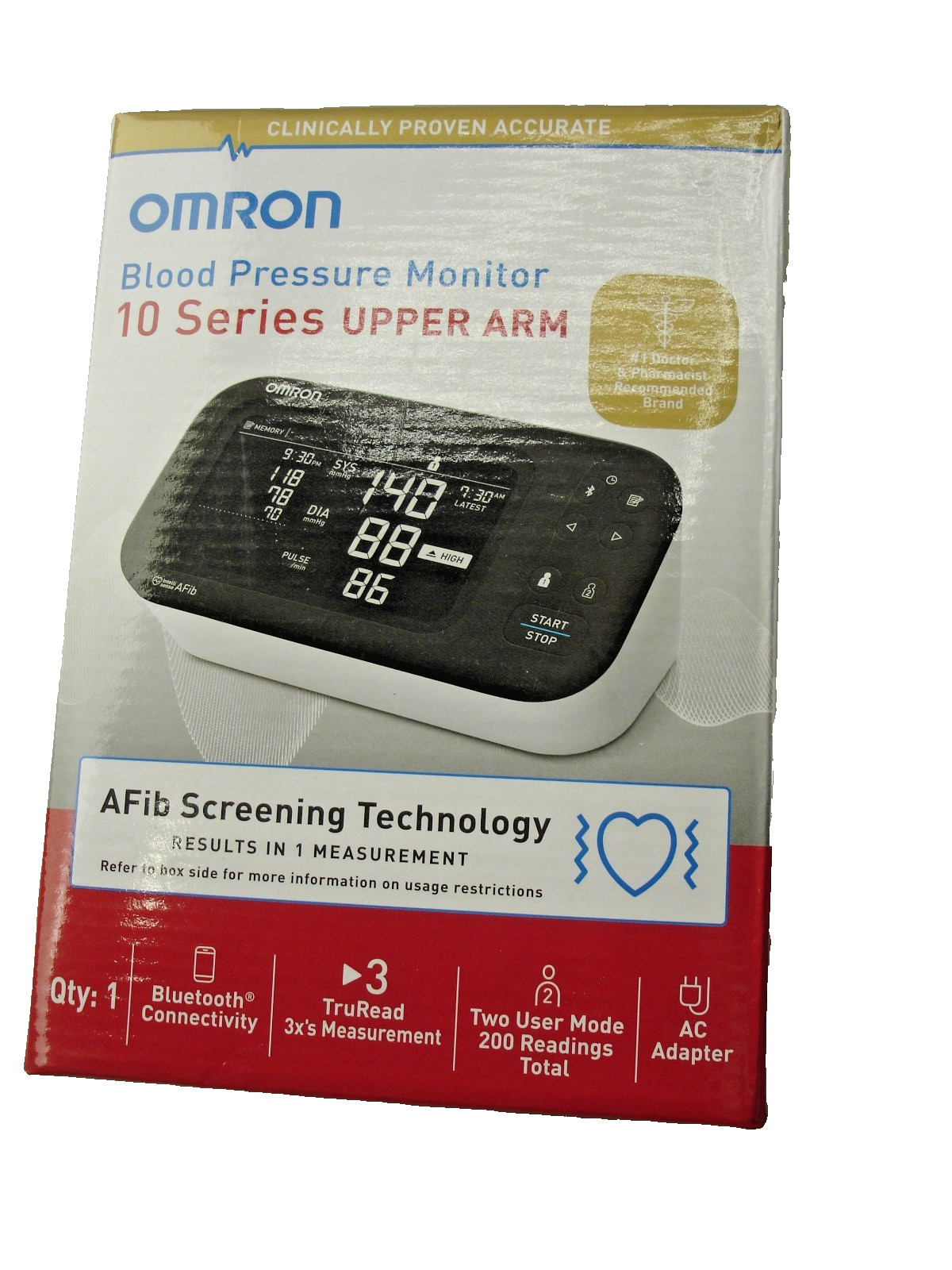 Omron® 10 Series® Upper Arm Blood Pressure Monitor, BP7465 w/ adapter - NEW