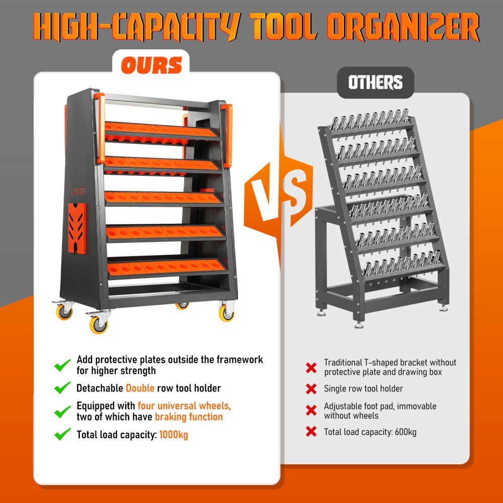 CNC Tool Storage Racks Movable can be Install CAT40-100CAP strong load-bearing