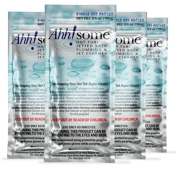 4 Pack Ahh-Some Hot Tub/Jetted Bath Plumbing & Jet Bio-Cleaner Sachet Sample