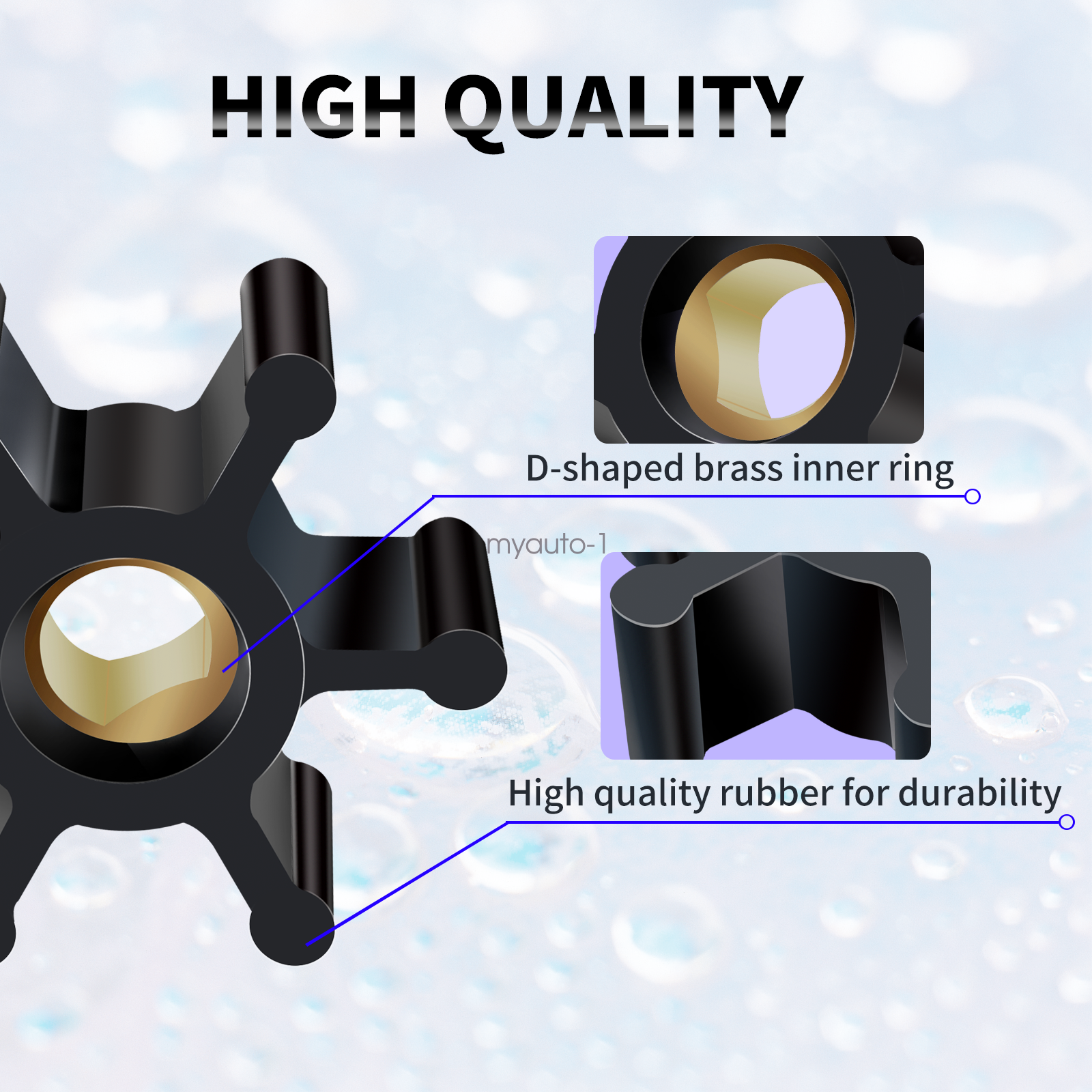 3 pack Impeller for Utility Water Transfer Pump Fits 1/10th HP & 1/12th HP