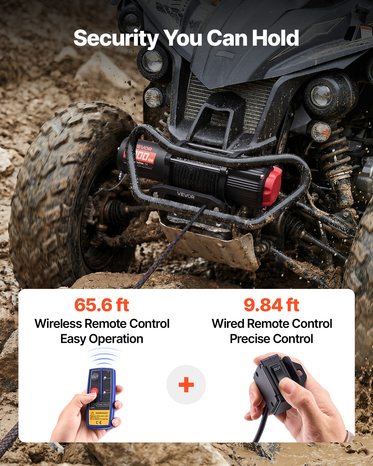 VEVOR 6000 lbs Electric Winch ATV UTV 12V Synthetic Rope Wireless Remote Control