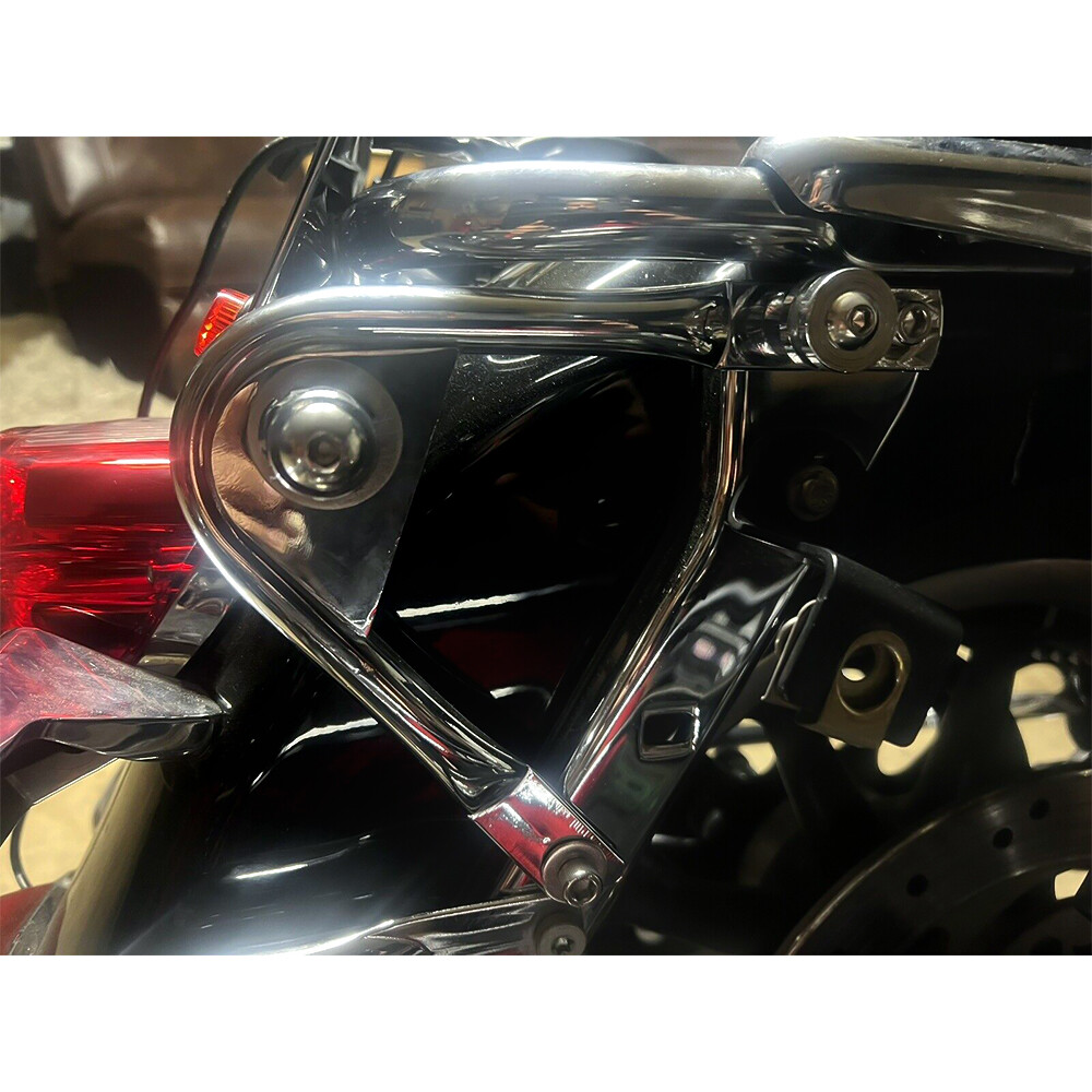 Detachable Two-Up Tour Pack Mount Luggage Rack +Docking For 97-08 Harley Touring