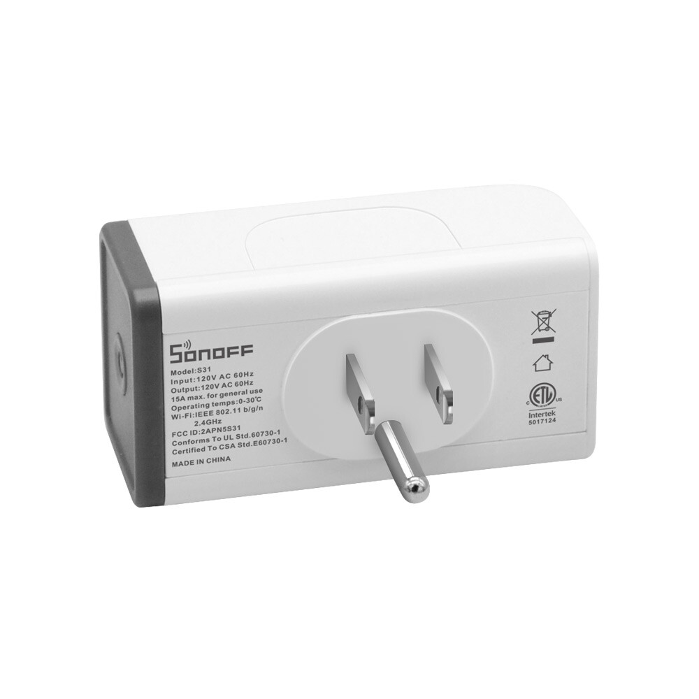 SONOFF S31 WiFi Smart Plug with Energy Monitoring, 15A Smart Outlet Timer Switch
