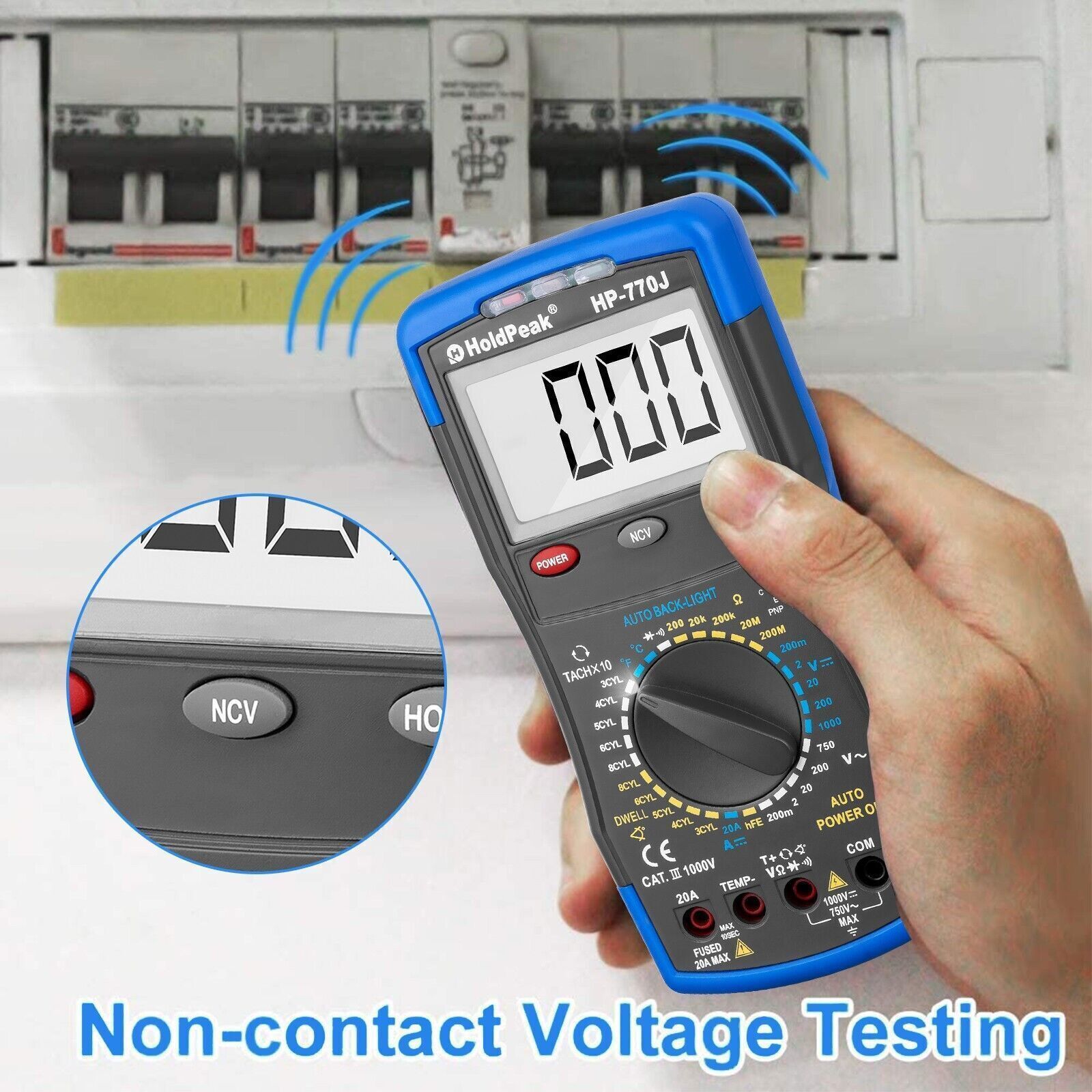 Automotive Multimeter Engine Analyzer Tacho Dwell Meter 50~10000 RPM 4/5/6/8CYL