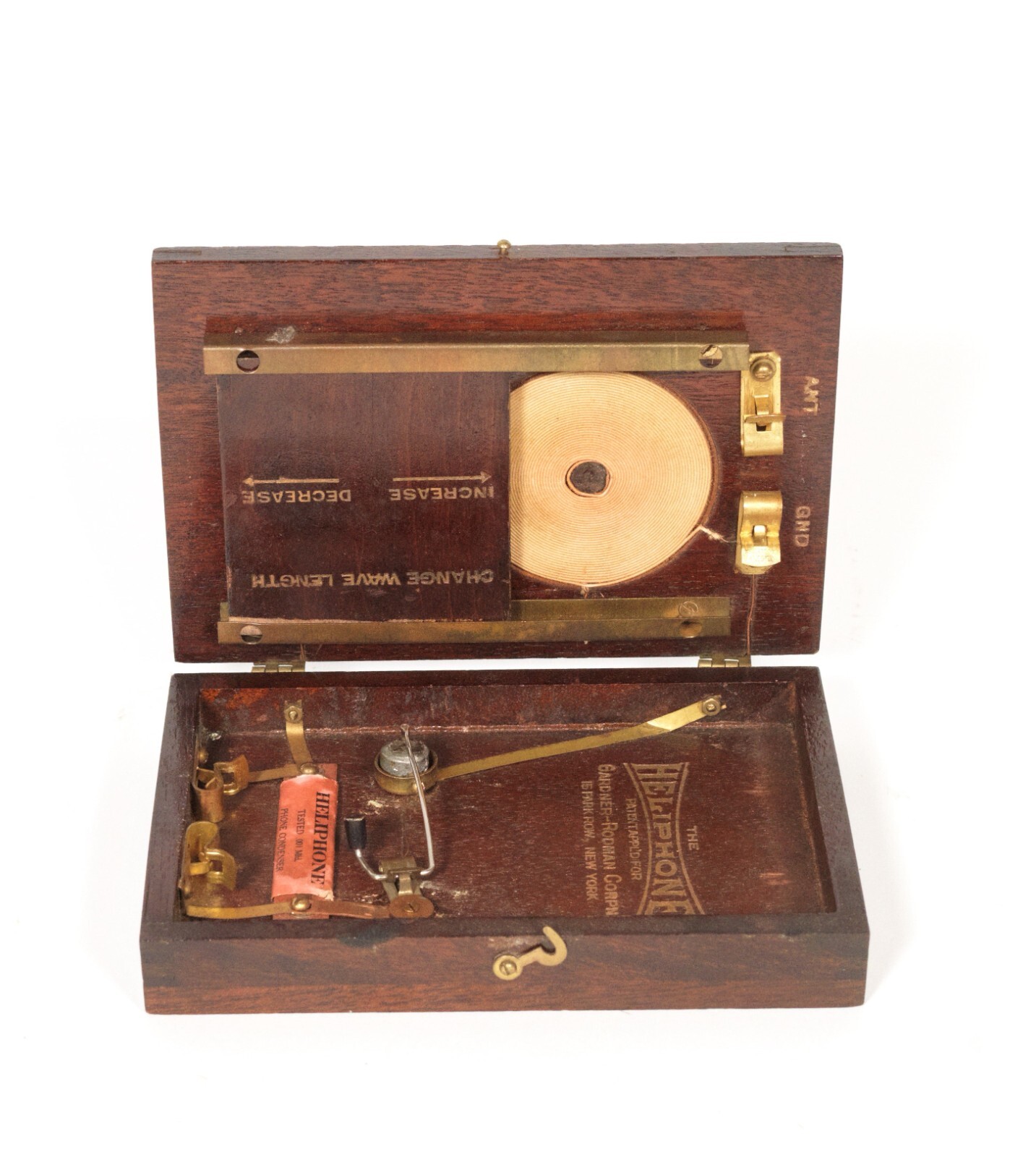 1921 Gardner Rodman Heliphone * Compact, Self-Casing Crystal Radio * Works