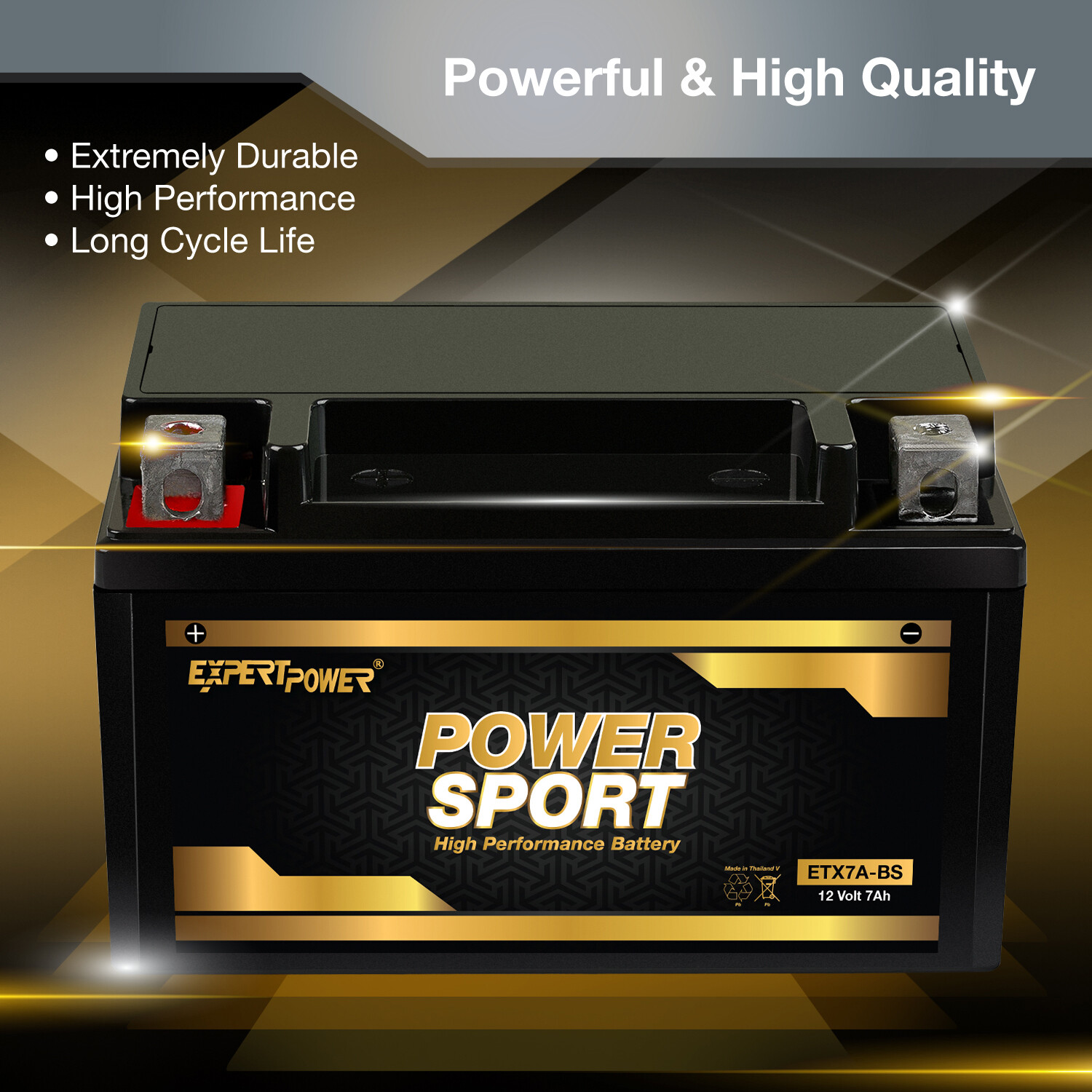 YTX7A-BS 12V 7AH Sealed AGM Battery for Motorcycle