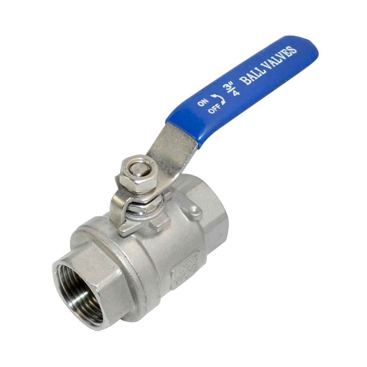 3/4 inch NPT Ball Valve,316 Stainless Steel Full Port,2-Piece, 1000WOG, 2Pack