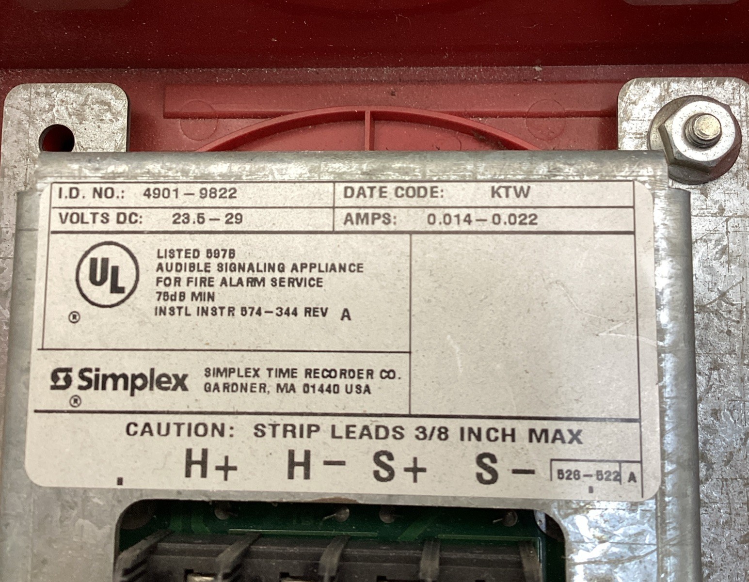 Simplex 4901-9822 Electronic Horn