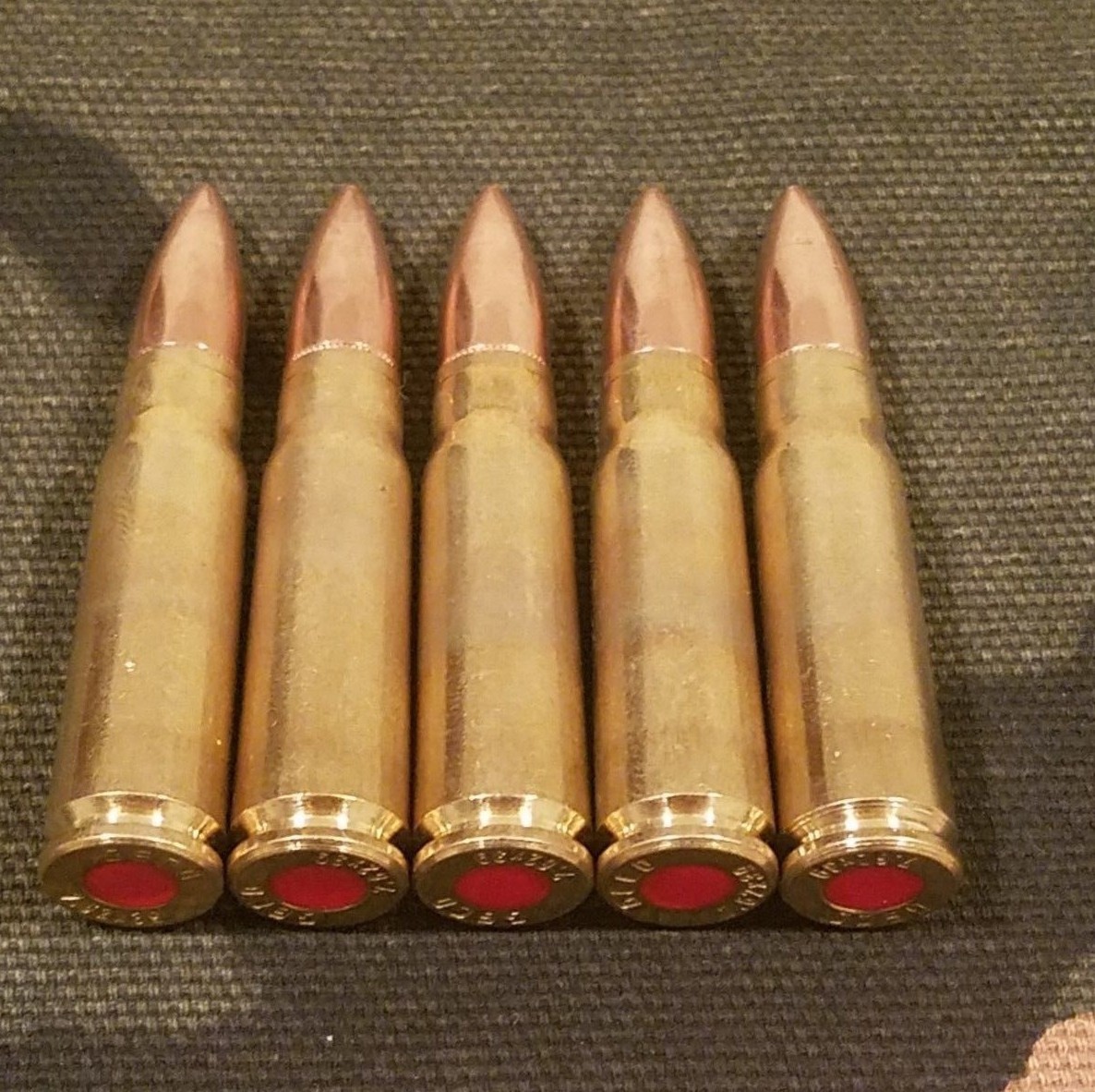 7.62x39 SNAP CAPS SET OF 5 "SAFETY RED"