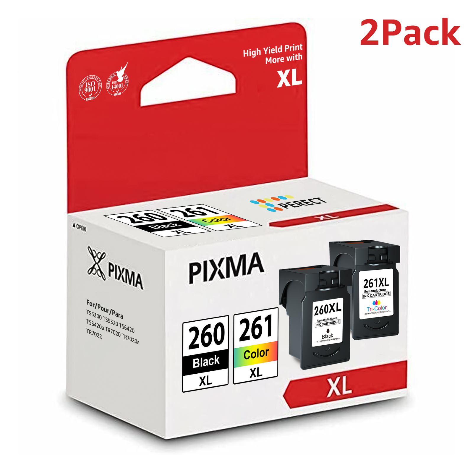 PG-260XL CL-261XL Ink Cartridge For Canon 260xl Ink Pixma TS6420a TR7020 TR7022a