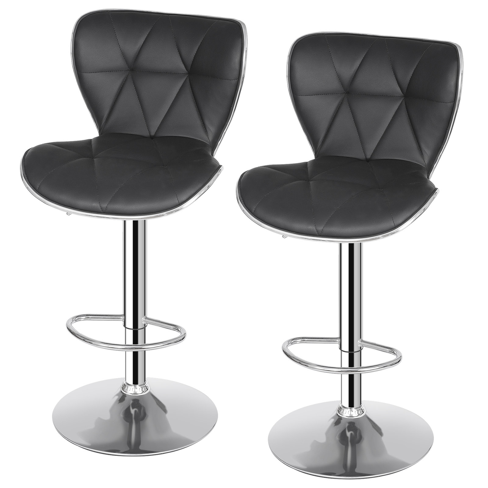 Set of 4 Swivel Bar Stools w/Shell Back Ajustable Height Footrest Design Home