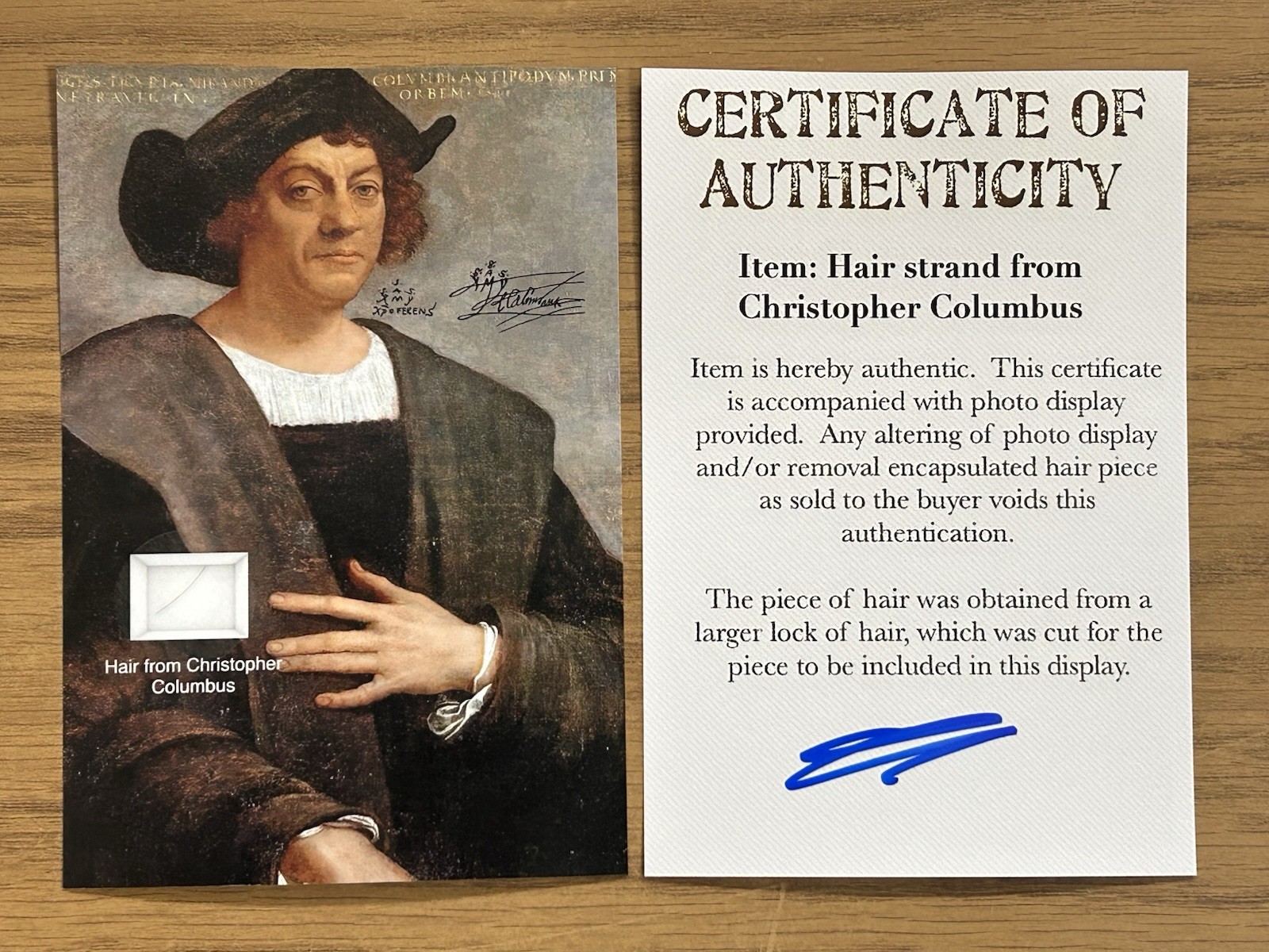 Christopher Columbus Hair Strand Lock Piece Speck Relic Historic unsigned