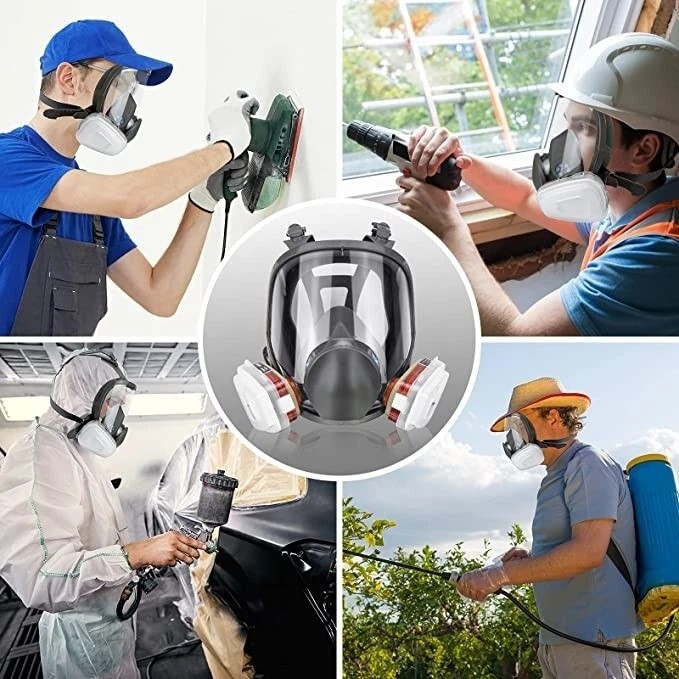 Full Face Gas Mask Painting Spraying Respirator w/Filters for 6800 Facepiece US