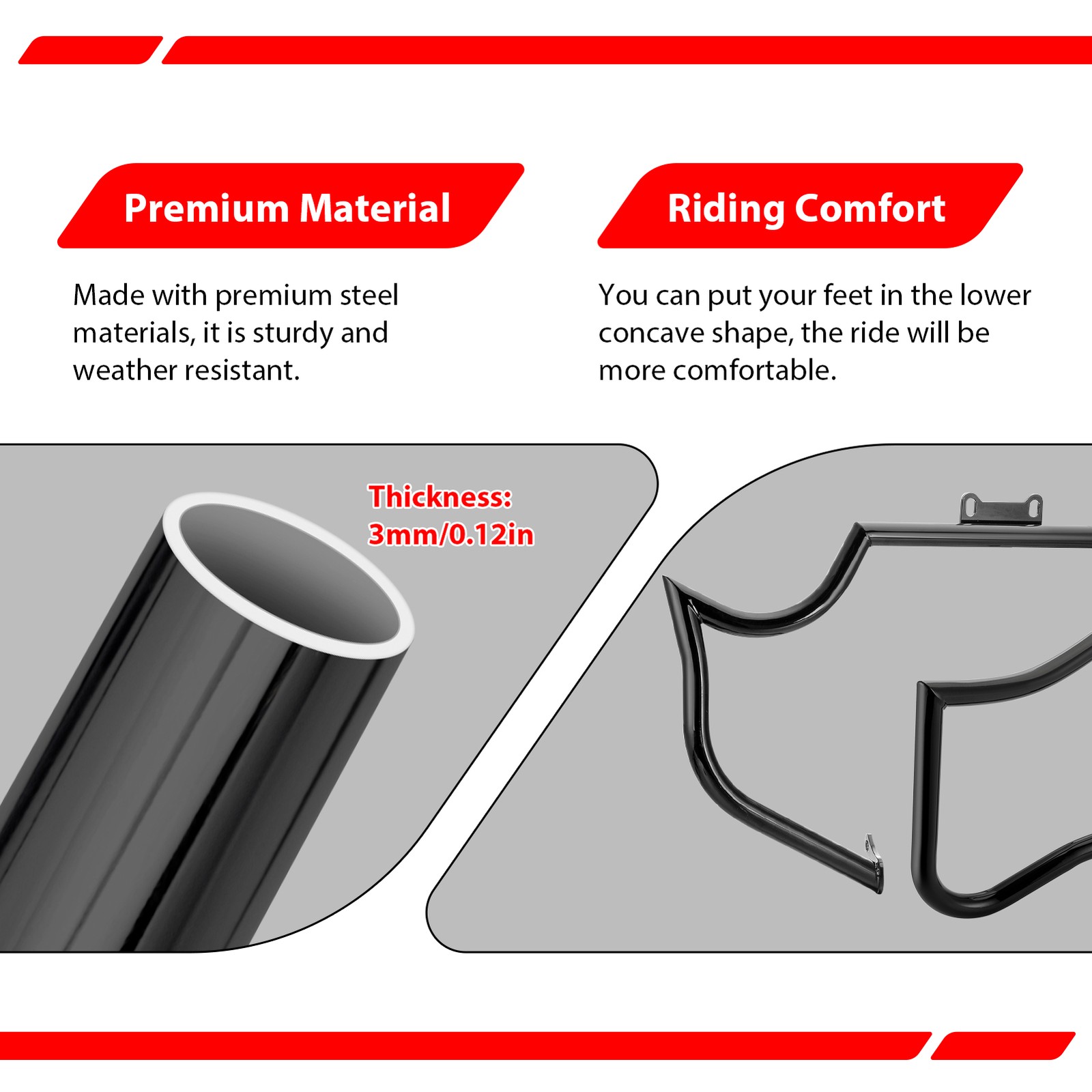 1.25" Fat Engine Saddlebag Guard For Indian Roadmaster Springfield Vintage 14-U