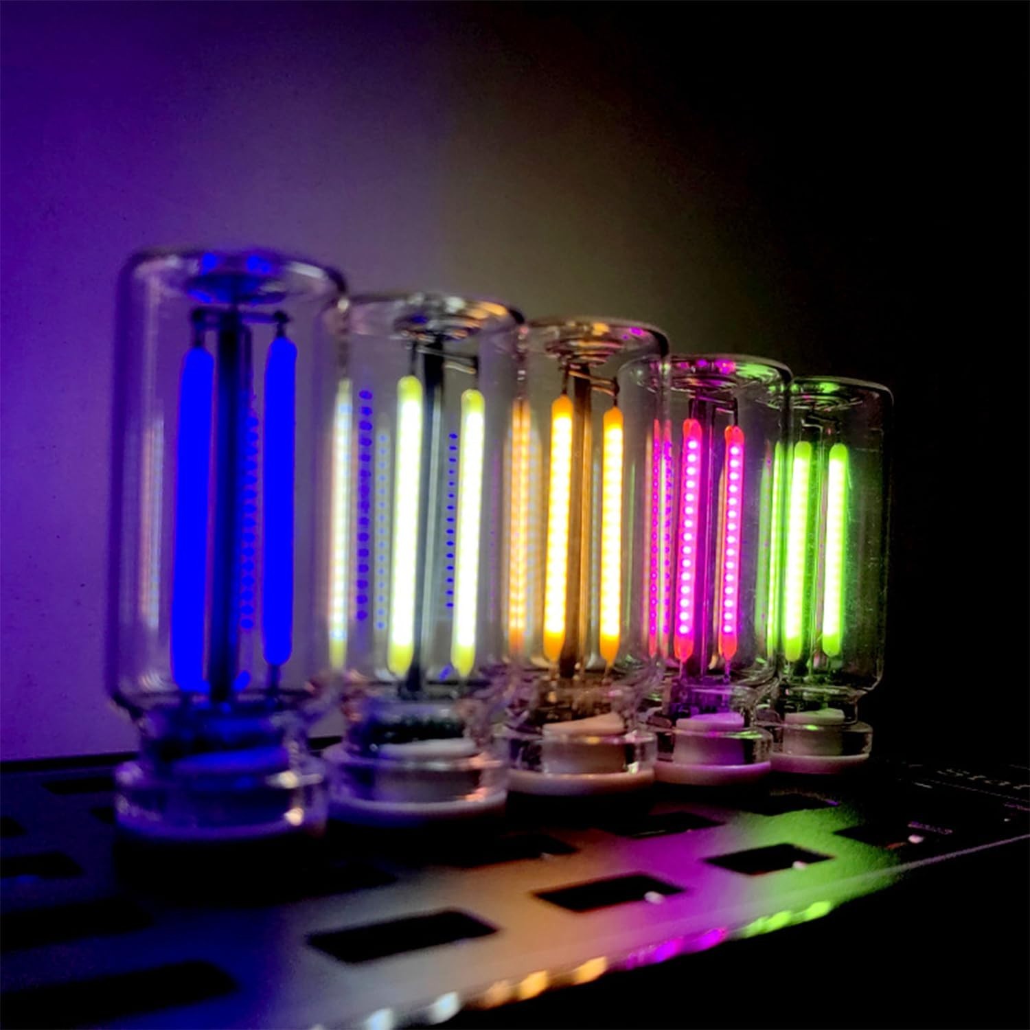 USB Glass Bottle Atmosphere Night Light – Touch Switch Dimmable LED Bulb, Multi