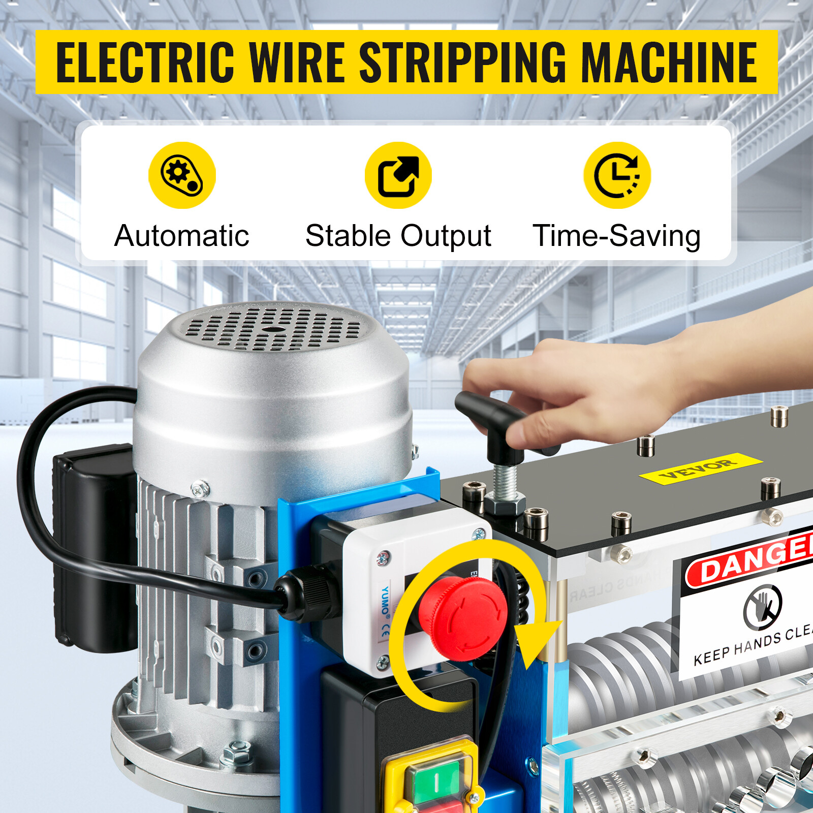 VEVOR 370W Electric Wire Stripping Machine 0.06-1.5in Power Cable Stripper