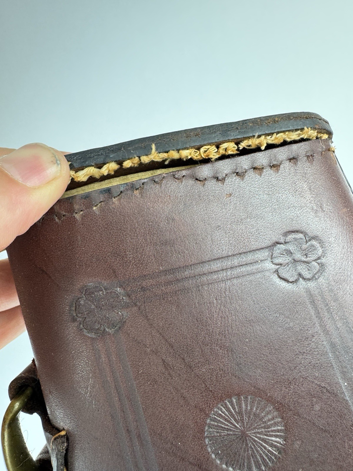 Rare Antique Leg o Mutton Abercrombie Fitch Shotgun Gun Case Leather Tooled