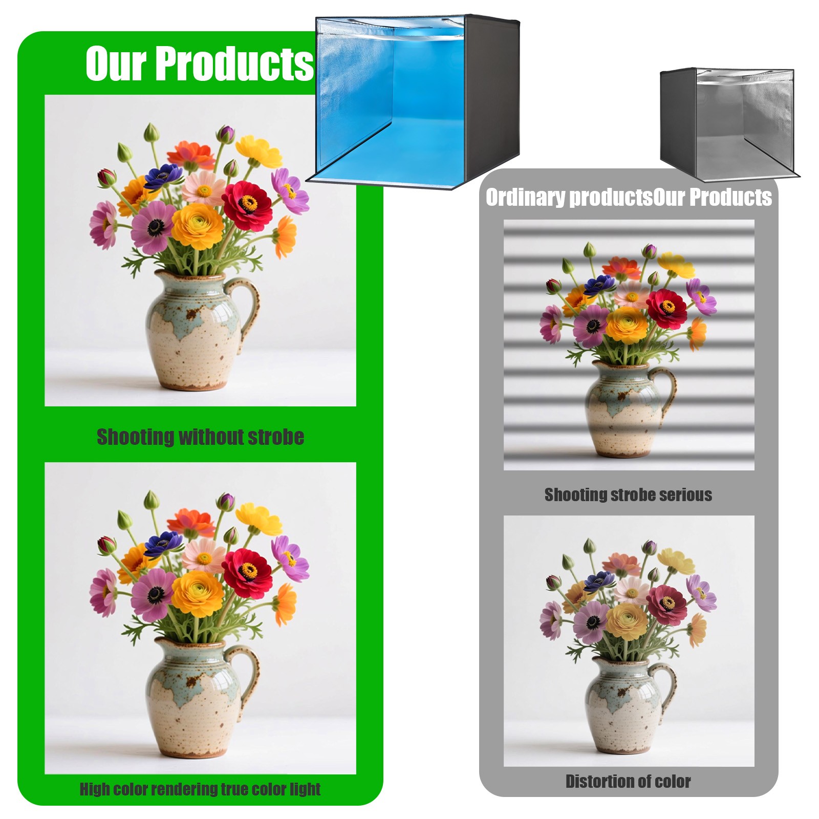 24"x24" Foldable LED Photo Light Box Tent Large Portable Cube Studio Photography