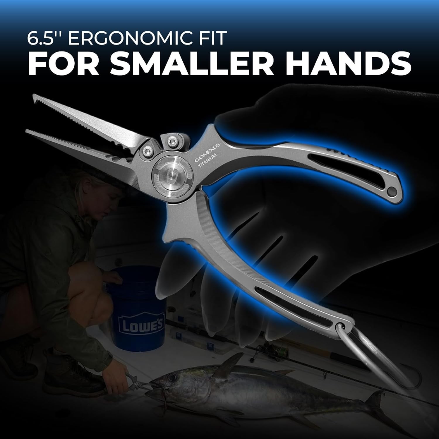 Gomexus 6.5 inch Titanium Fishing Plier 100% Saltwater Rustproof Split Ring Nose