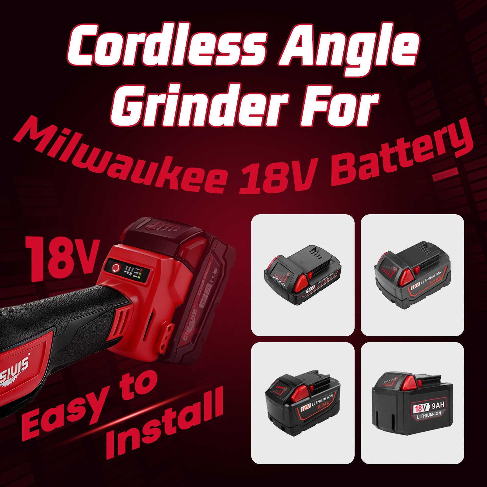 Cisivis Cordless 4-1/2" Brushless Angle Grinder for Milwaukee M18 Battery