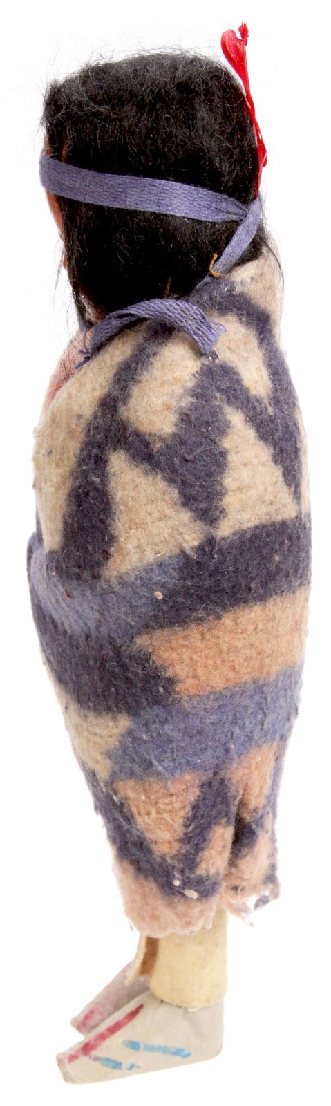 Antique Handmade Native American Navajo Skookum Bully Doll Wrapped in Blanket