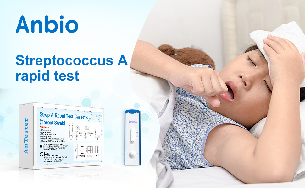 2x Strep A Rapid Test Kit, Home Throat Swab Self-Check, Throat Swab Rapid Result