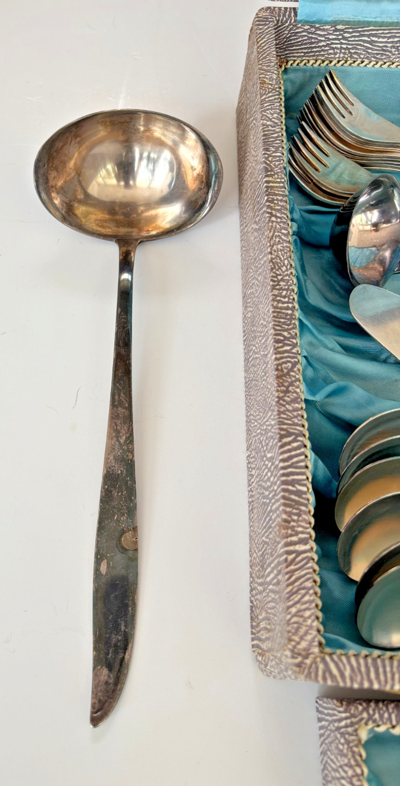 Vintage Ebel Solingen MCM Silverplated 120 Flatware Set Lot 64 Pieces with Chest