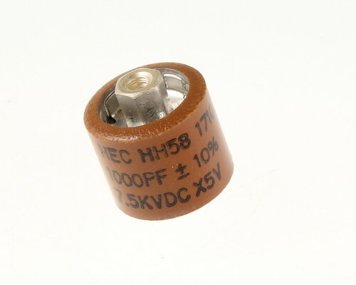 1000pF 7500V Ceramic Transmitting Doorknob Capacitor 7.5KV DC 7,500 Volts .001uF