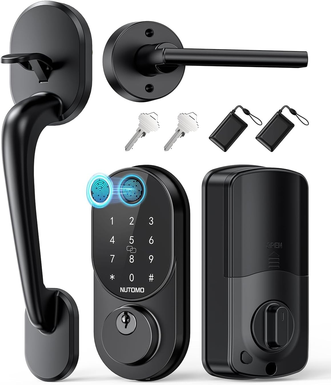 Smart Front Door Lock with Handle Set Fingerprint Keyless Entry Digital Deadbolt