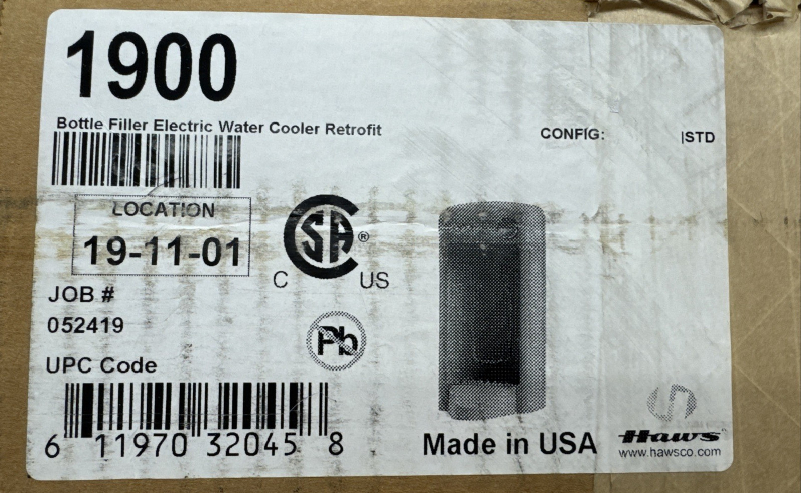 Haws 1900 Bottle Filling Station - Bottle Filler Electric Water Cooler Retrofit