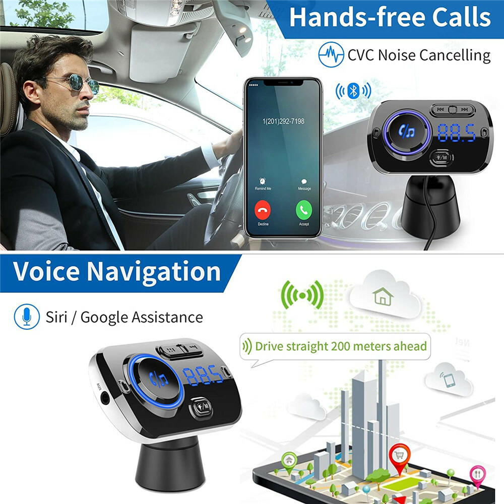 Handsfree Wireless Bluetooth FM Transmitter Car Kit Mp3 Player with USB Charger