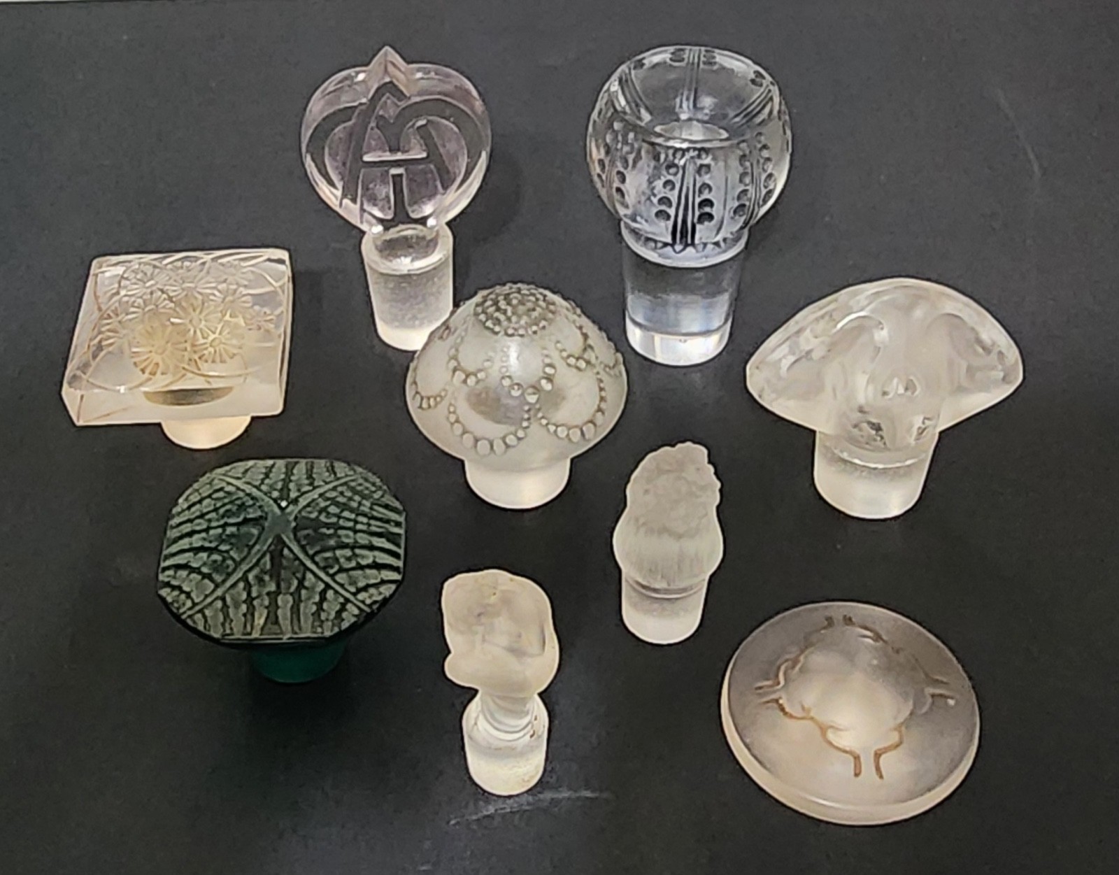 R.Lalique Glass Perfume Bottle Stoppers Collection