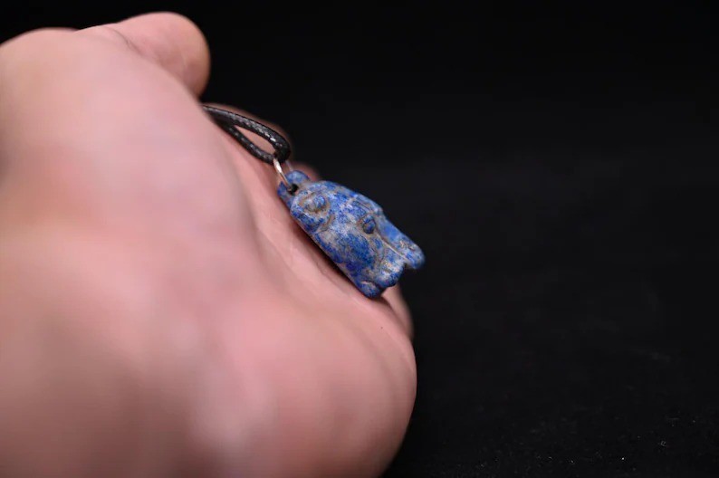 RARE ANCIENT EGYPTIAN ANTIQUE Amulet Goddess Sekhmet Made Lapis Lazuli Egypt BC