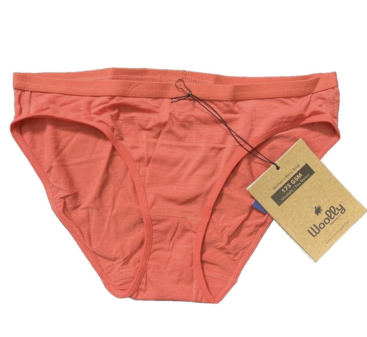 Woolly Women’s Bikini Brief Panties 2 Pack 95% Merino Wool, Wild Rose Pink Small