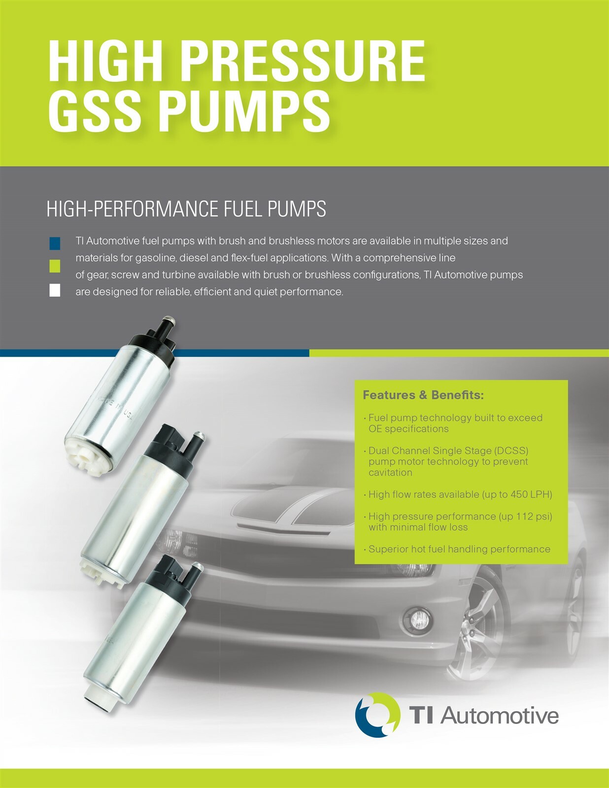 GENUINE WALBRO/TI Automotive GSS342 High Pressure 255LPH Intank Fuel Pump