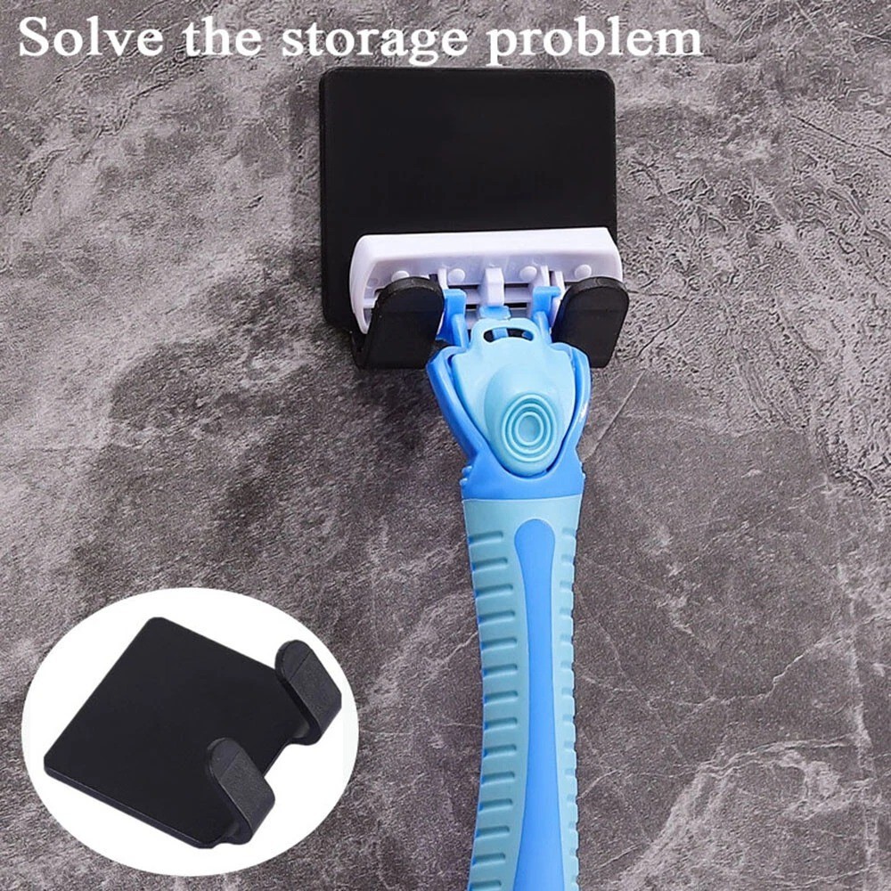 2pcs Bathroom Razor Holder Storage Hook Wall Men Shaving Shaver Shelf
