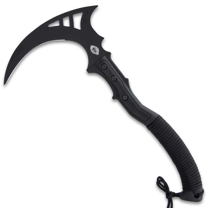 16" Black Legion Tactical Sickle Ninja Scythe Axe Sword Blade Hunting Kama Knife